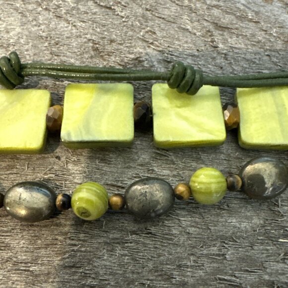 RETIRED Silpada Sterling Silver Bracelet Green MOP Pyrite Tiger Eye B1132 - Picture 7 of 13